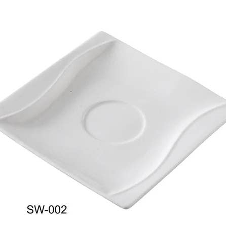 5 1/2" Square Saucer Porcelain White for wholesale by EcoQuality