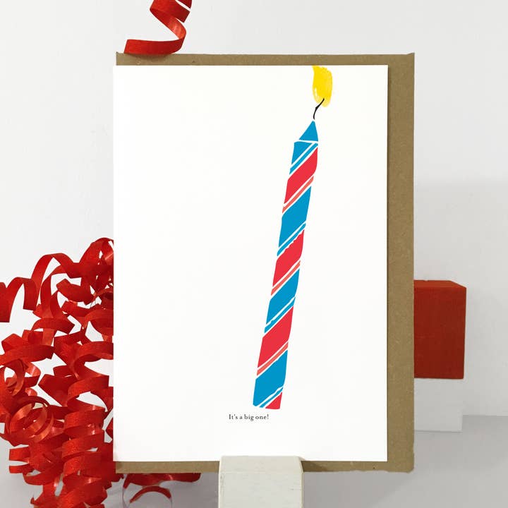 Carte d'anniversaire avec grande bougie | Carte d'anniversaire générale pour la vente par Purpose & Worth etc