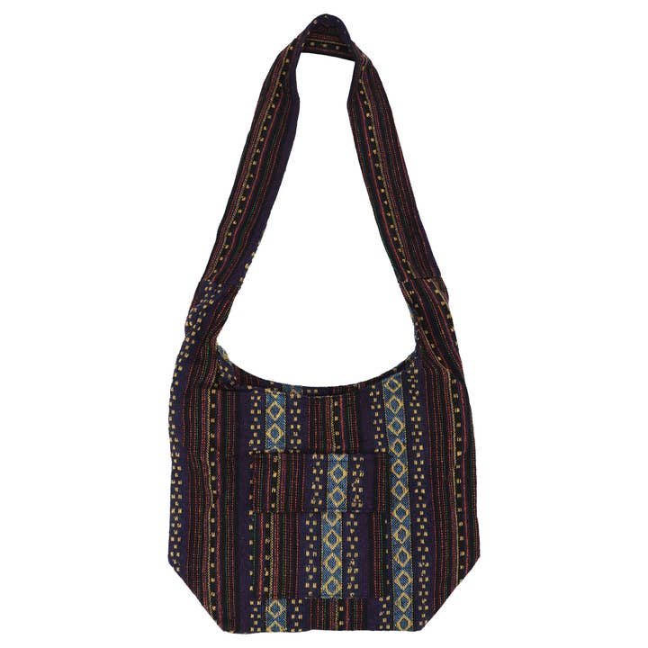 ASSORTED Navajo Baja Tribal Zipper Canvas Hobo Bag for wholesale on Faire15