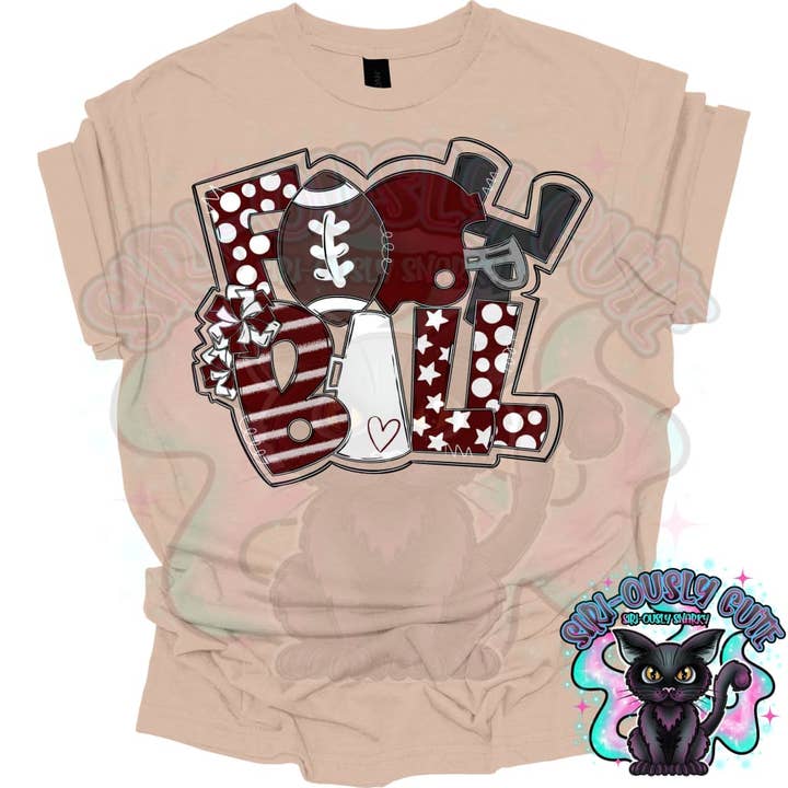 Football Word Art Maroon White for wholesale by Siri-Ously Cute