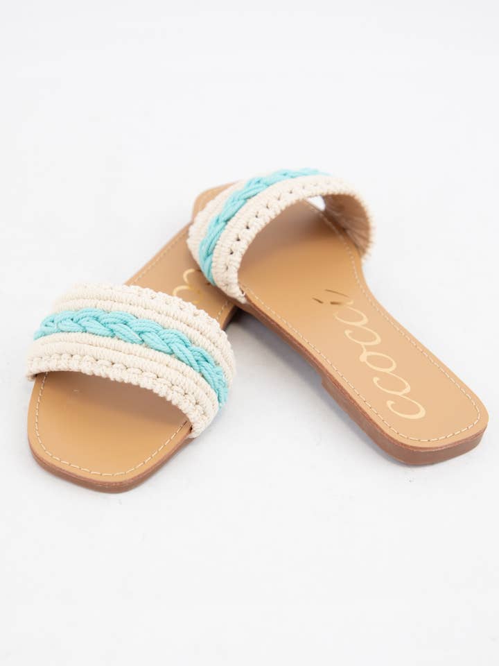 CCOCCI - Wholesale Sandals - Women's - WEEKLY DEAL COLOR LINE MACRAME BRAIDS UPPER SANDAL14