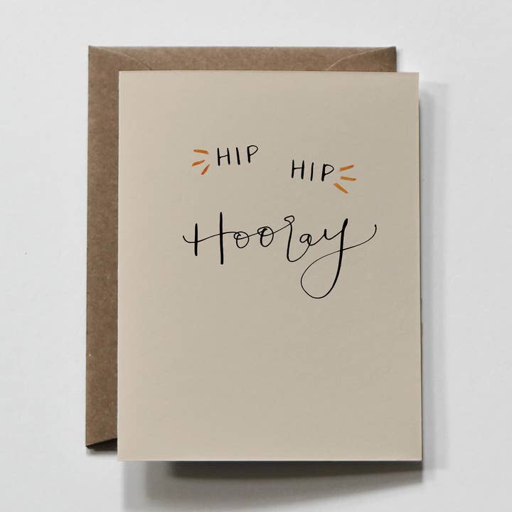 Hip Hip Hooray | Cartão de Aniversário Minimalista por atacado de everglow handmade