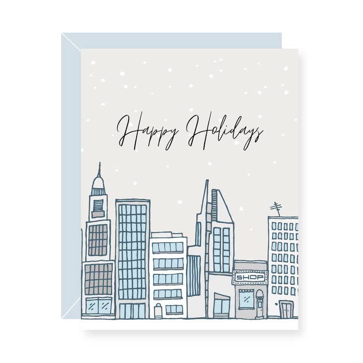 Cartão de Boas Festas Cityscape por atacado de Paper Giggles