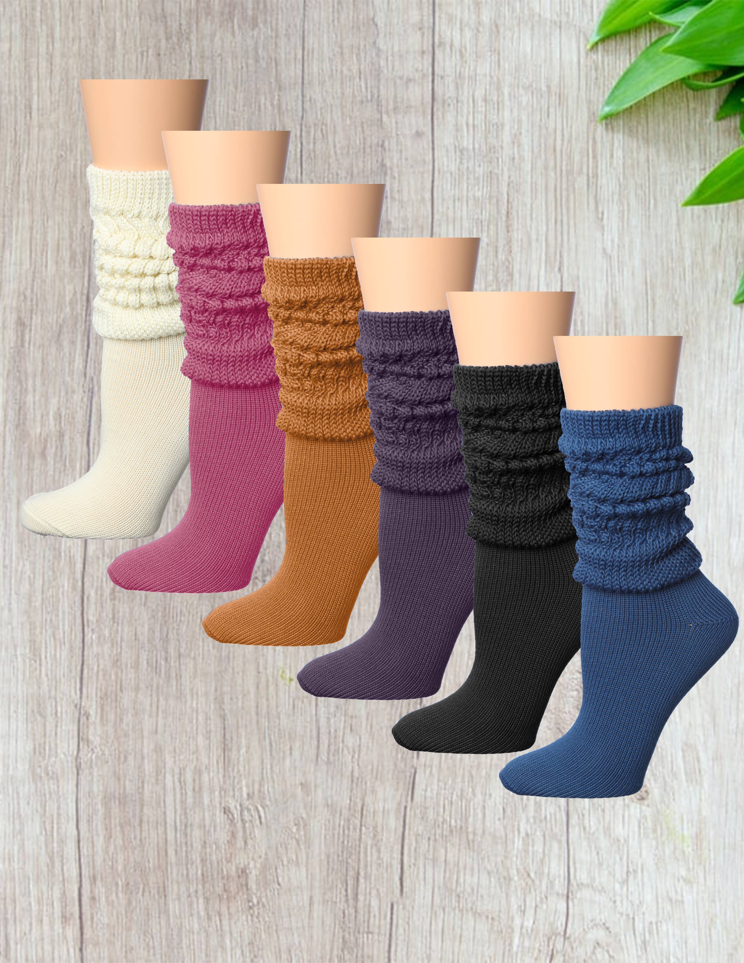 Isadora, Tipi toe, & James Fiallo - Wholesale Socks - Women's - Women's 1 Pack Tipi Toe Slouch Colored Crew Boot Sock3