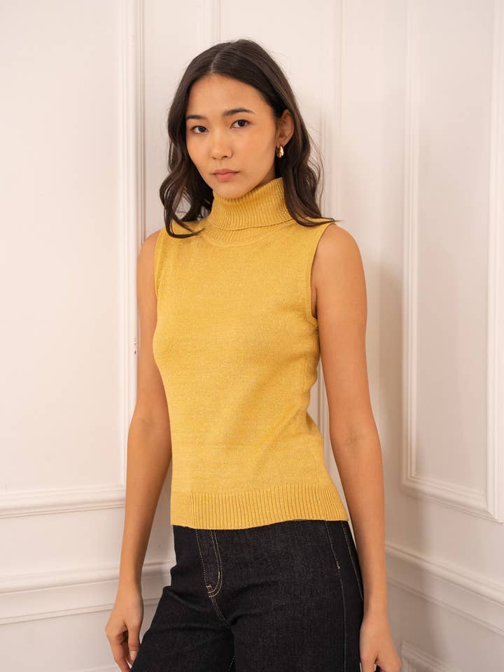 Top senza maniche in lurex a collo alto - 1957 per la vendita all'ingrosso da parte di CHOKLATE PARIS