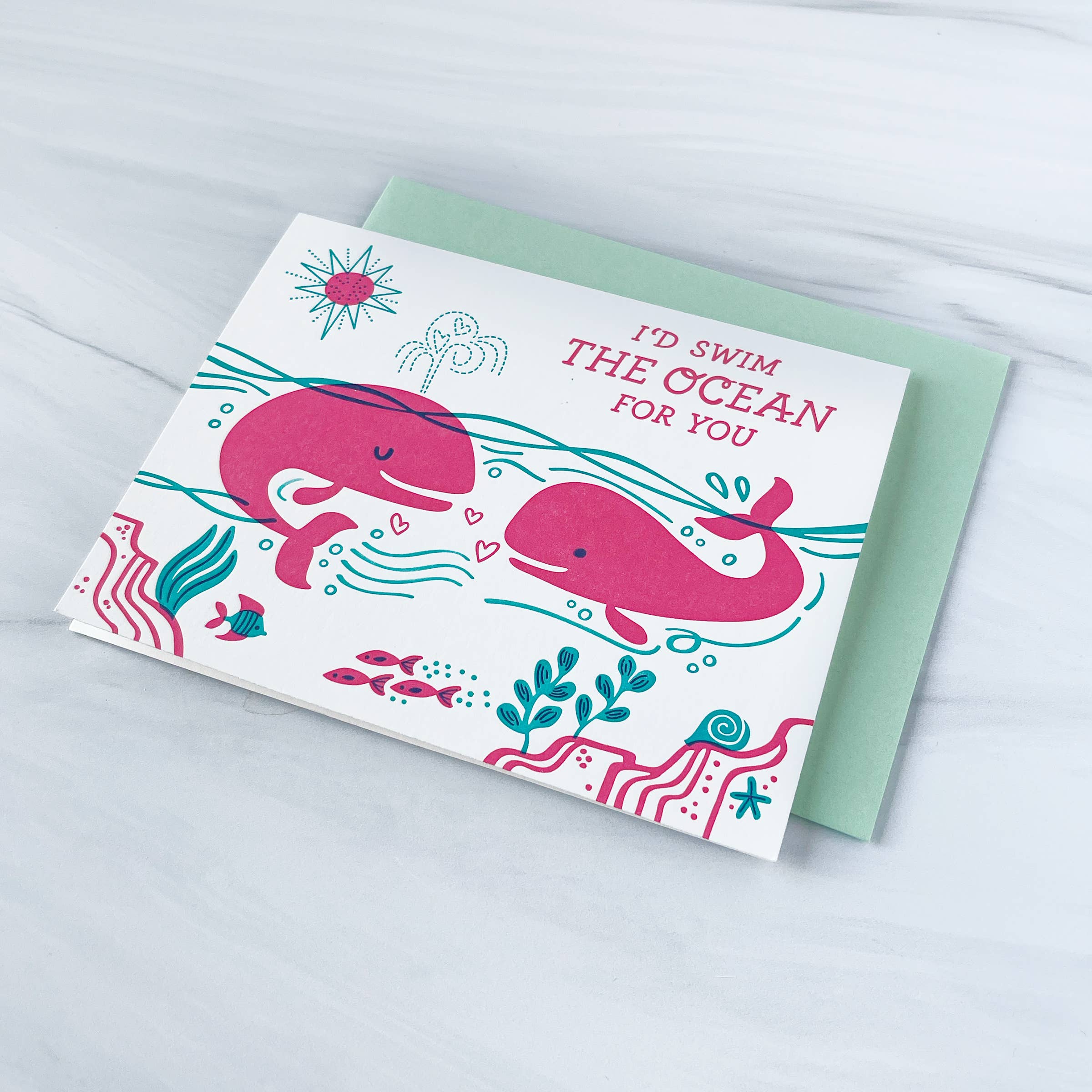 Paper Parasol Press - Wholesale Love Card - Swim the Ocean Card2