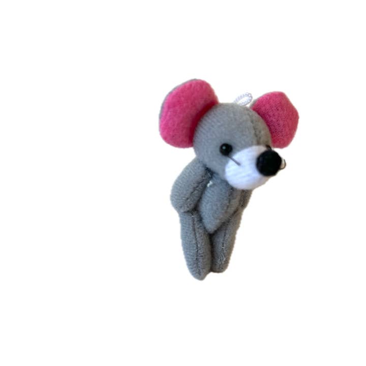 The Gifted Rat - Wholesale Stuffed/Plush Toy - Kids & Baby - Miniature Plush Gray Mouse Backpack Charm Pocket PalÂ