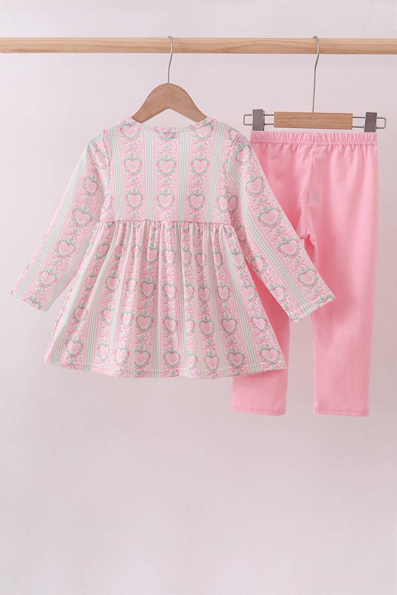 Mom & Co. - Wholesale Top & Pant Set - Kids - Pink bow floral pants set4