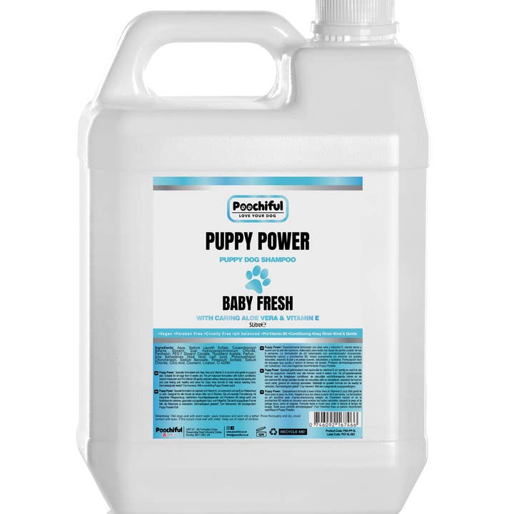 Poochiful Puppy Power Puppy & Dog Sensitive Shampoo 5 Litres for wholesale by Poochiful