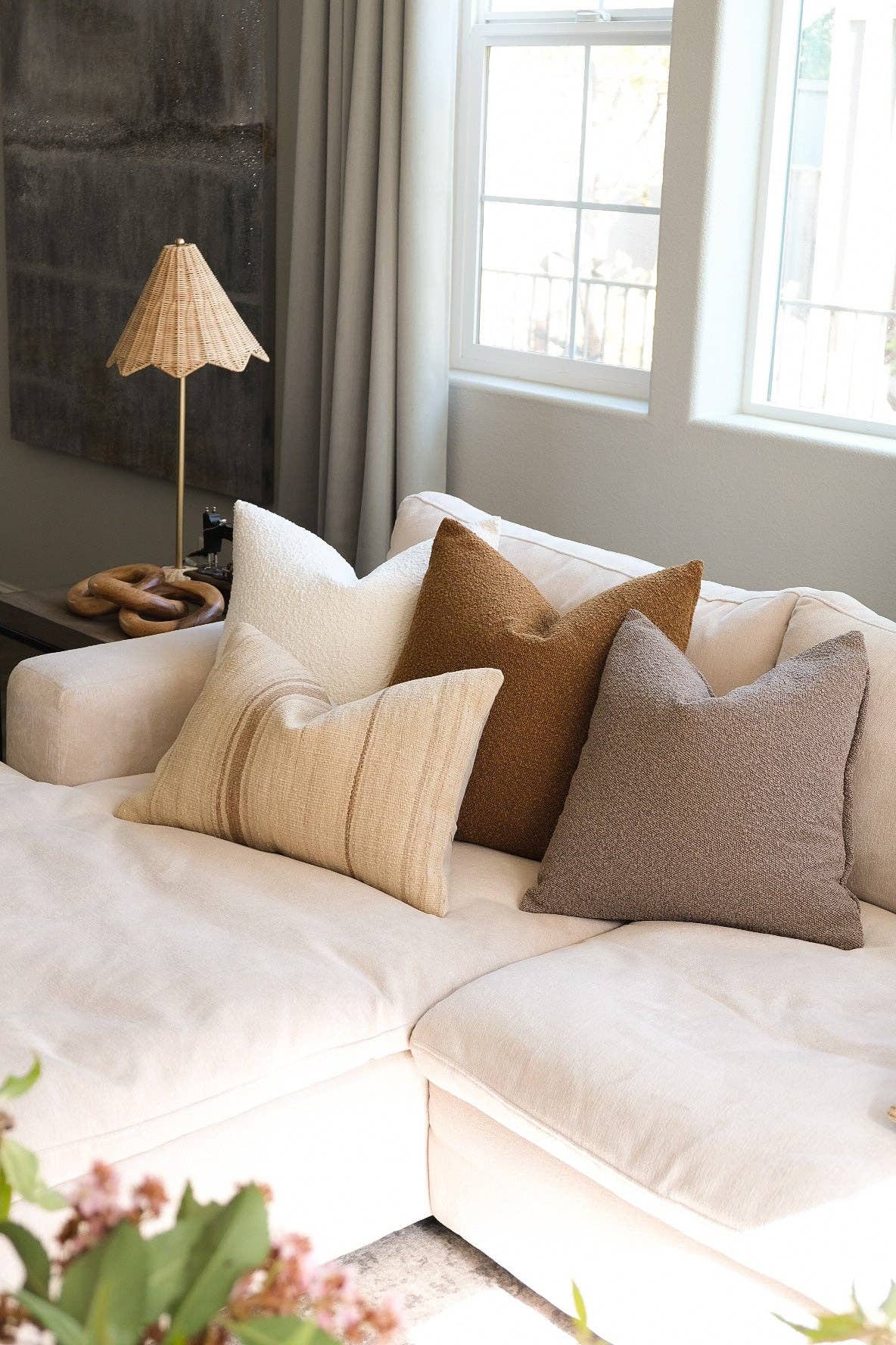 Twenty Third by Deanne - Wholesale Throw Pillow Cover - Boucle Pillow: Mud1