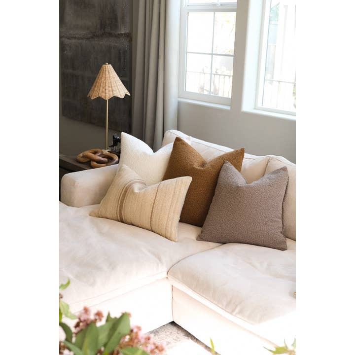 Twenty Third by Deanne - Wholesale Throw Pillow Cover - Boucle Pillow: Mud1