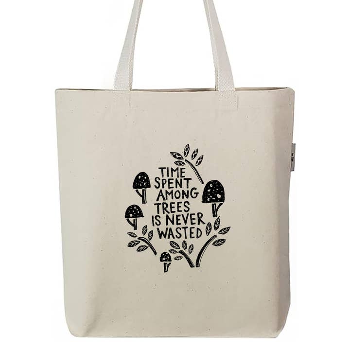 Trees Totebag Organic Cotton w/Gusset for wholesale by Megan Lee Designs