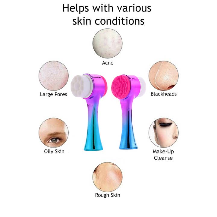 Cap Zone - Wholesale Electronic Skincare Device - Metallic Double-Sided Facial Deep Cleansing Scrub