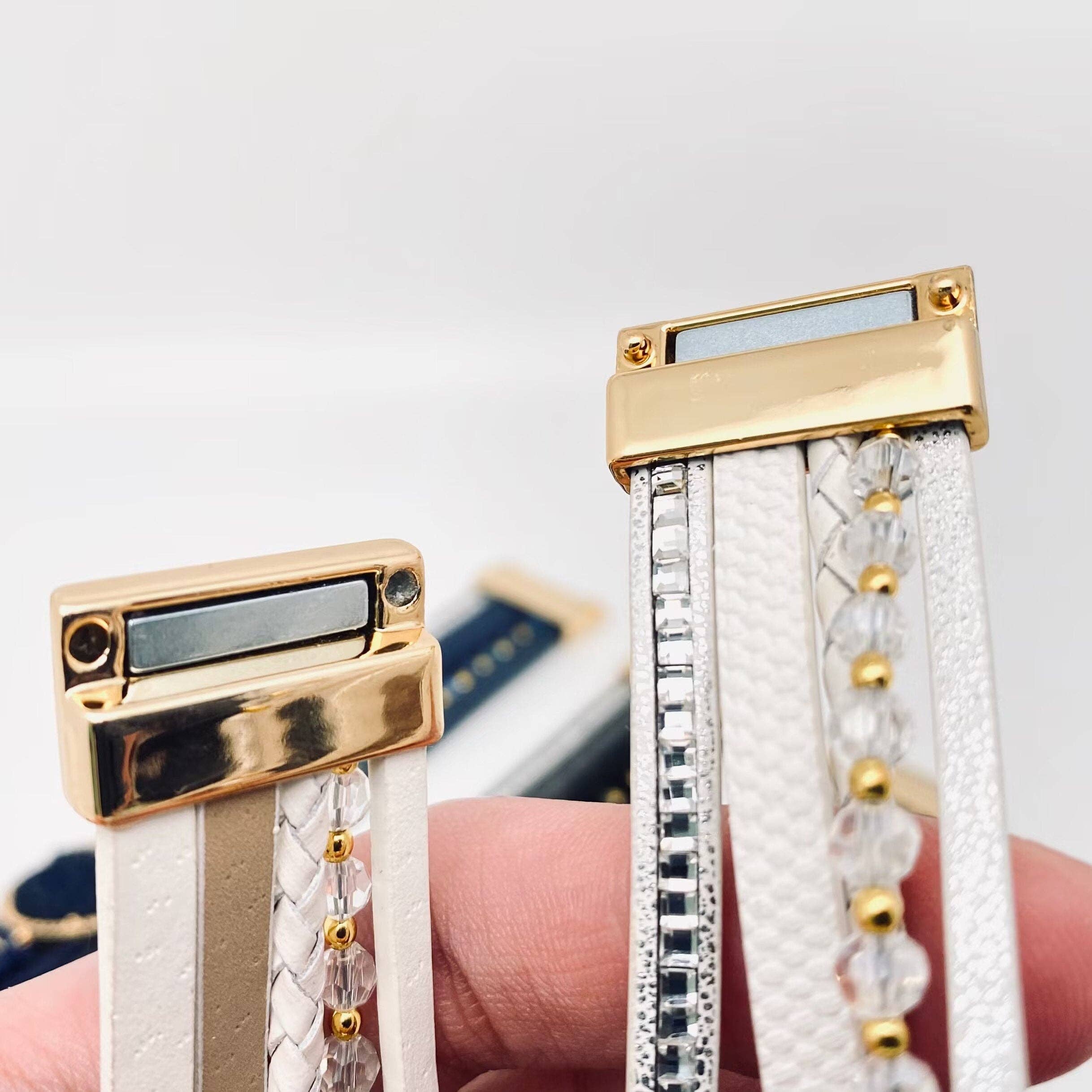 Mio Queena - Vente Bracelet jonc - Bracelet en cuir tissé à breloques en forme de cœur | Boucle magnétique - BJ/LB6