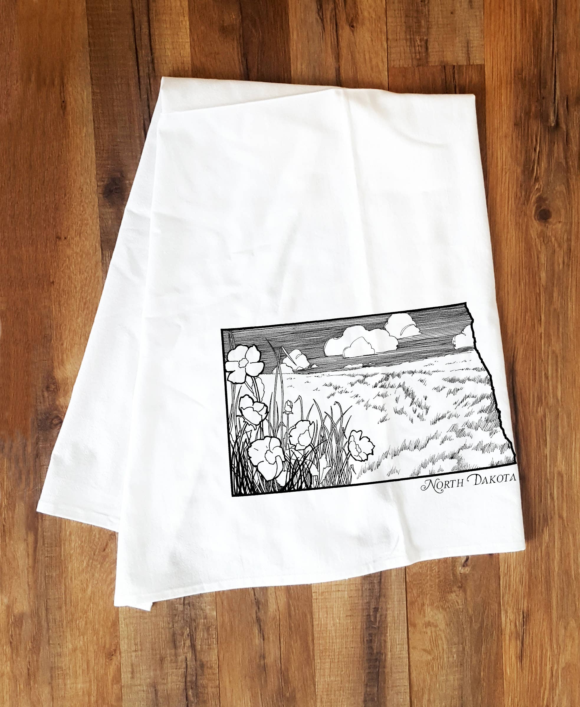 Corvidae drawings & designs - Wholesale Tea Towel - North Dakota Tea Towel0