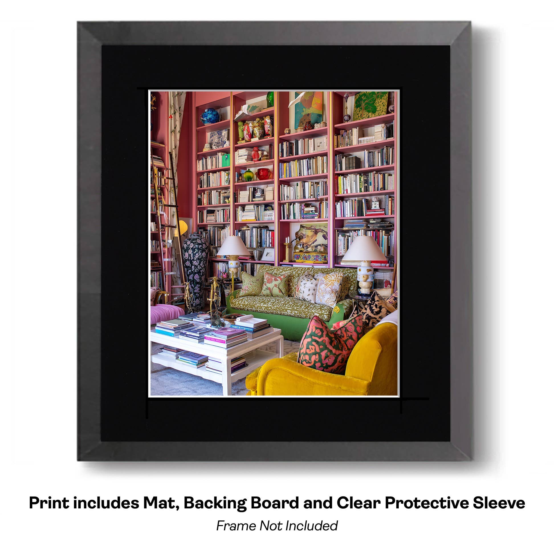 Mowbi – Großhandel Kunstdruck – Maximalistische moderne klassische Bibliothek: Zu viel ist nie genug1