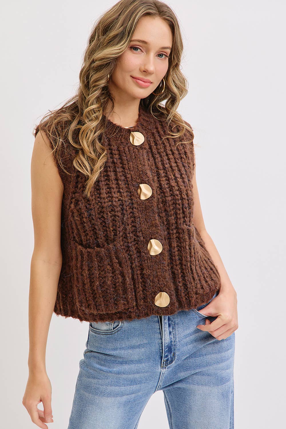 Sweet Lovely by Jen - Wholesale Knit Sweater - Women's - CHUNK SWEATER KNIT VEST 12