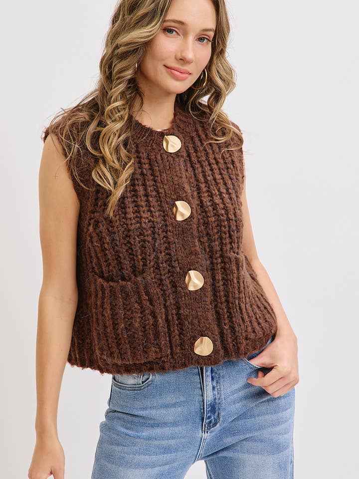 Sweet Lovely by Jen - Wholesale Knit Sweater - Women's - CHUNK SWEATER KNIT VEST 12