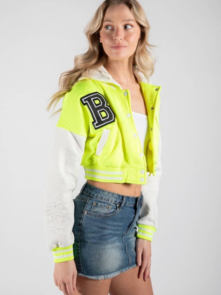 Veelkleurig Set van korte varsityjacks met capuchon voor groothandel op Faire1