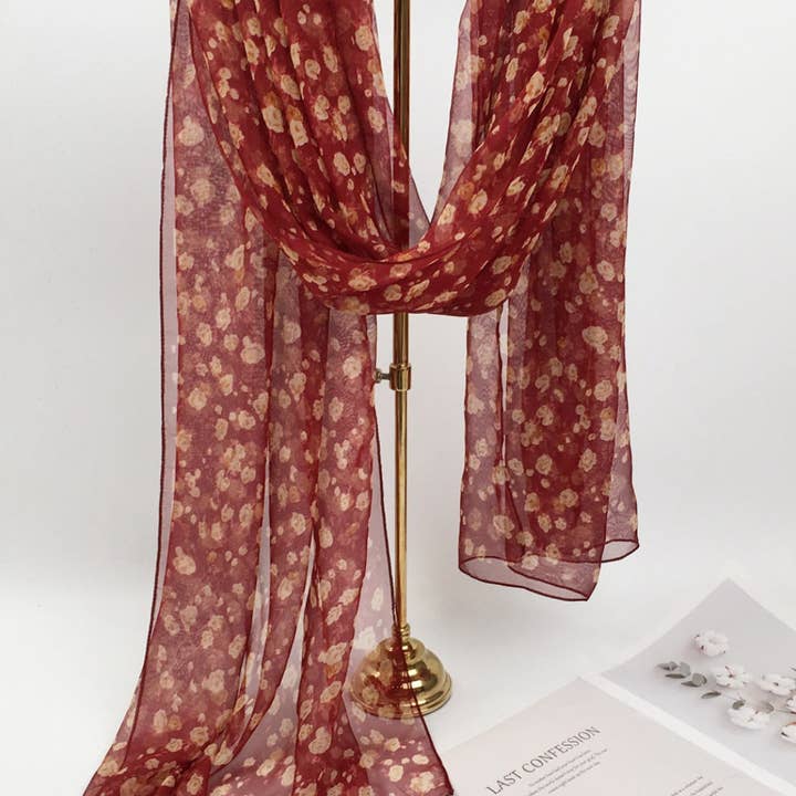 Funkyrel® Atzbranding Limited - Vente Écharpe – femme - Scarvii - Écharpe et Châle à Imprimé Floral5