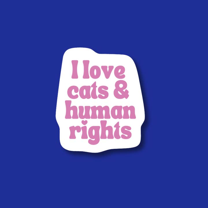 Badge Reel Topper: I love cats & human rights for wholesale by Snarkynurses