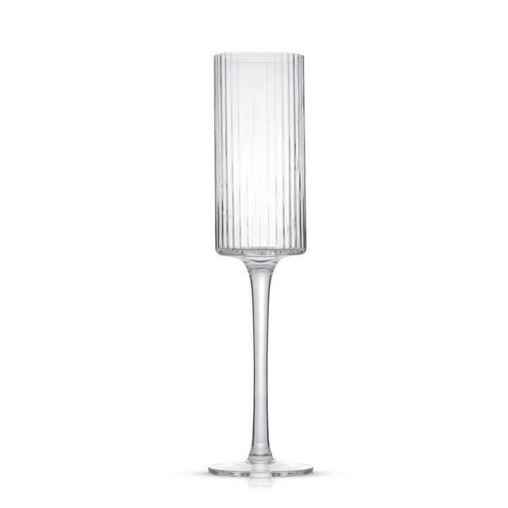 JoyJolt - Wholesale Champagne Flute - JoyJolt Elle Fluted Cylinder Champagne Glass - Set of 2