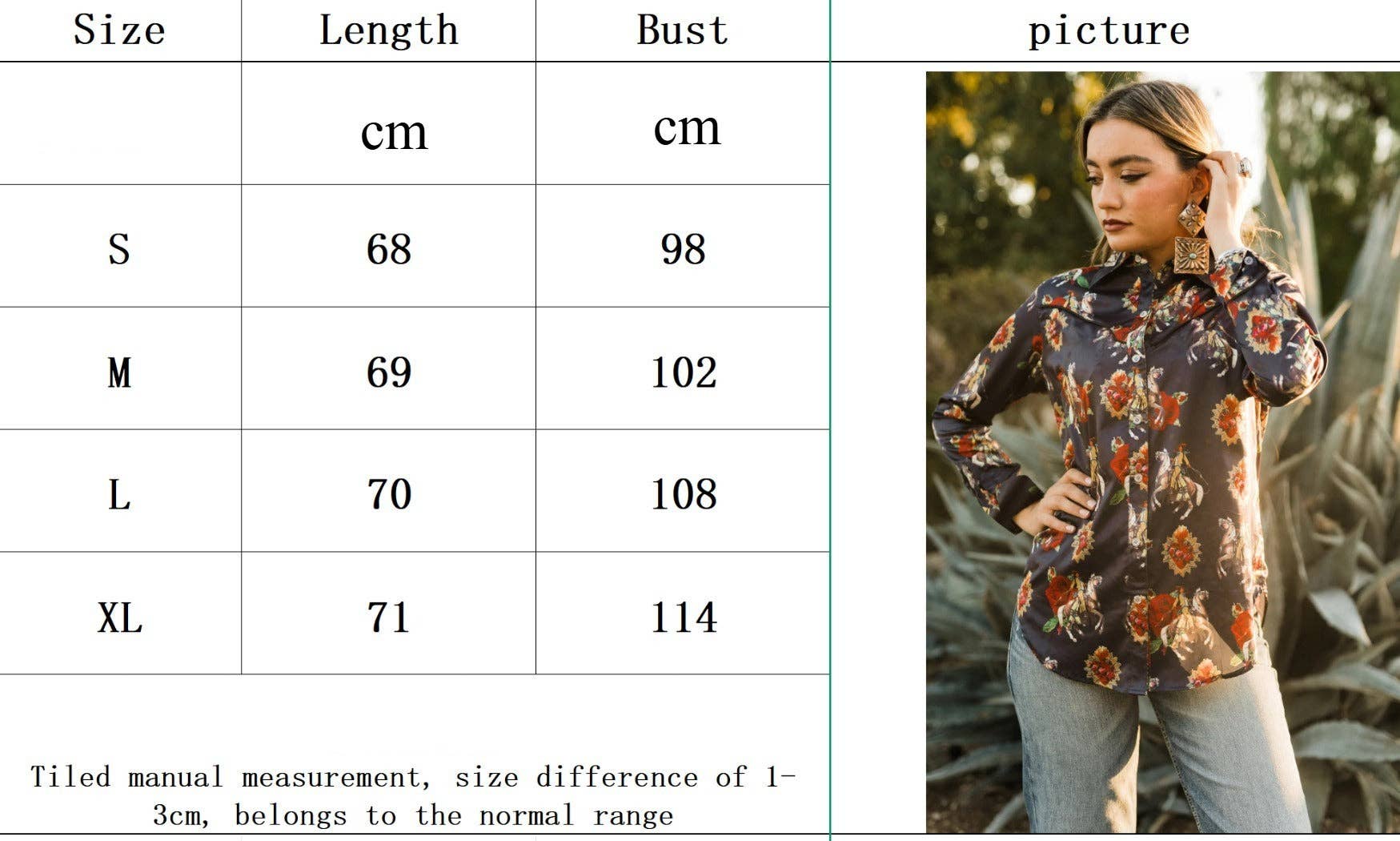 Funkyrel® Atzbranding Limited - Vente Chemise à col boutonné – femme - Crosa - Chemise à manches longues imprimée Western - Cowgirl urbaine5