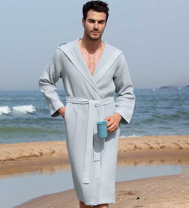SEYANTE - Wholesale Robe - Men's - Men's Hooded Turkish Cotton Waffle Robe23