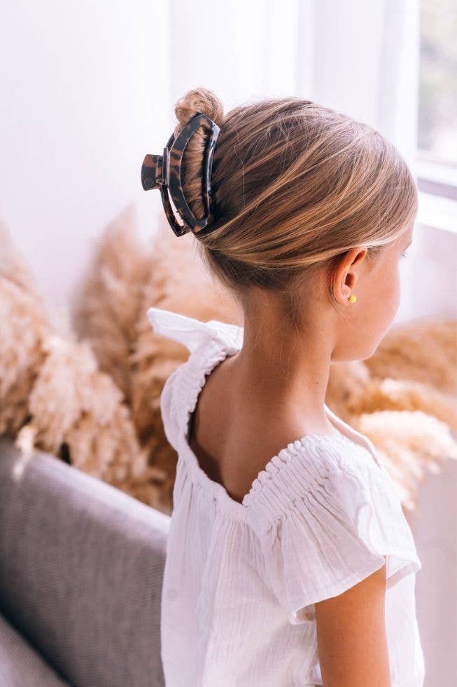 TELETIES - Wholesale Hair Clip - Women's - Open Hair Clip | Medium | Tortoise 3