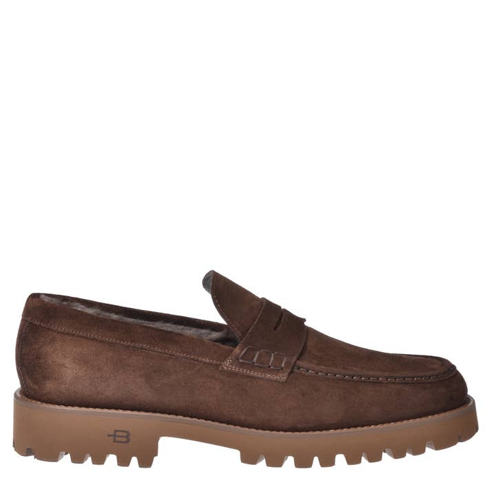 Baldinini Mocassin in donkerbruin suède voor wholesale door Baldinini