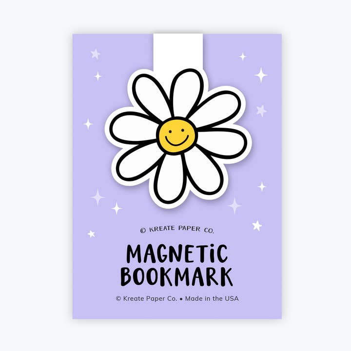 Magnetic Bookmark, Kid Bookmarks, Bookish Gifts, Daisy for wholesale by Kreate Paper Co.