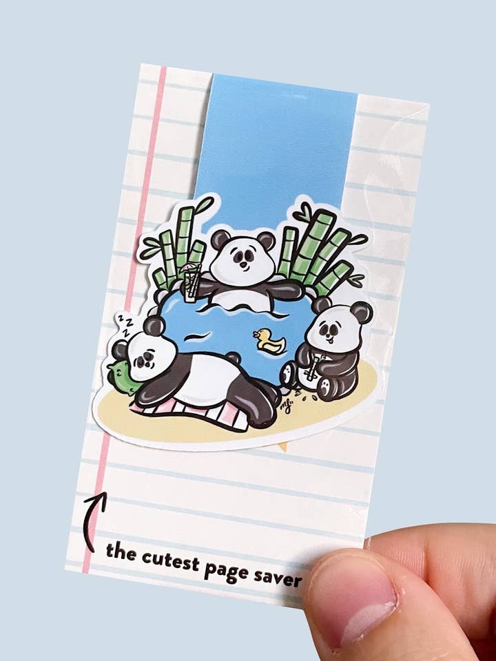Panda Family Magnetic Bookmark for wholesale by Millie Paper Co.
