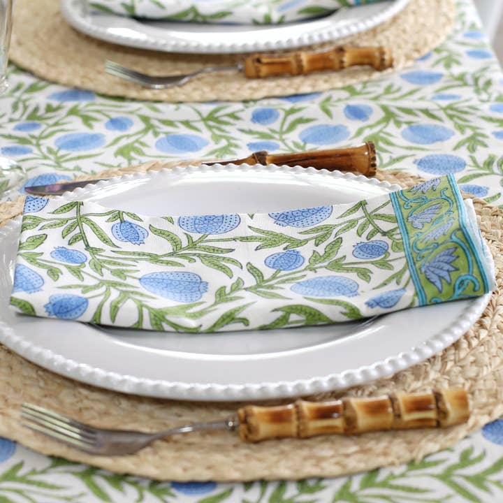 PACIFIC & ROSE TEXTILES – Großhandel Tischdecken – Tischdecke Granatapfelblau4