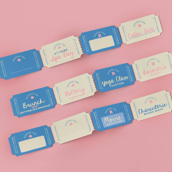 B511 - Best Friend Activity Coupons - Blue for wholesale by Curated for You Gifts