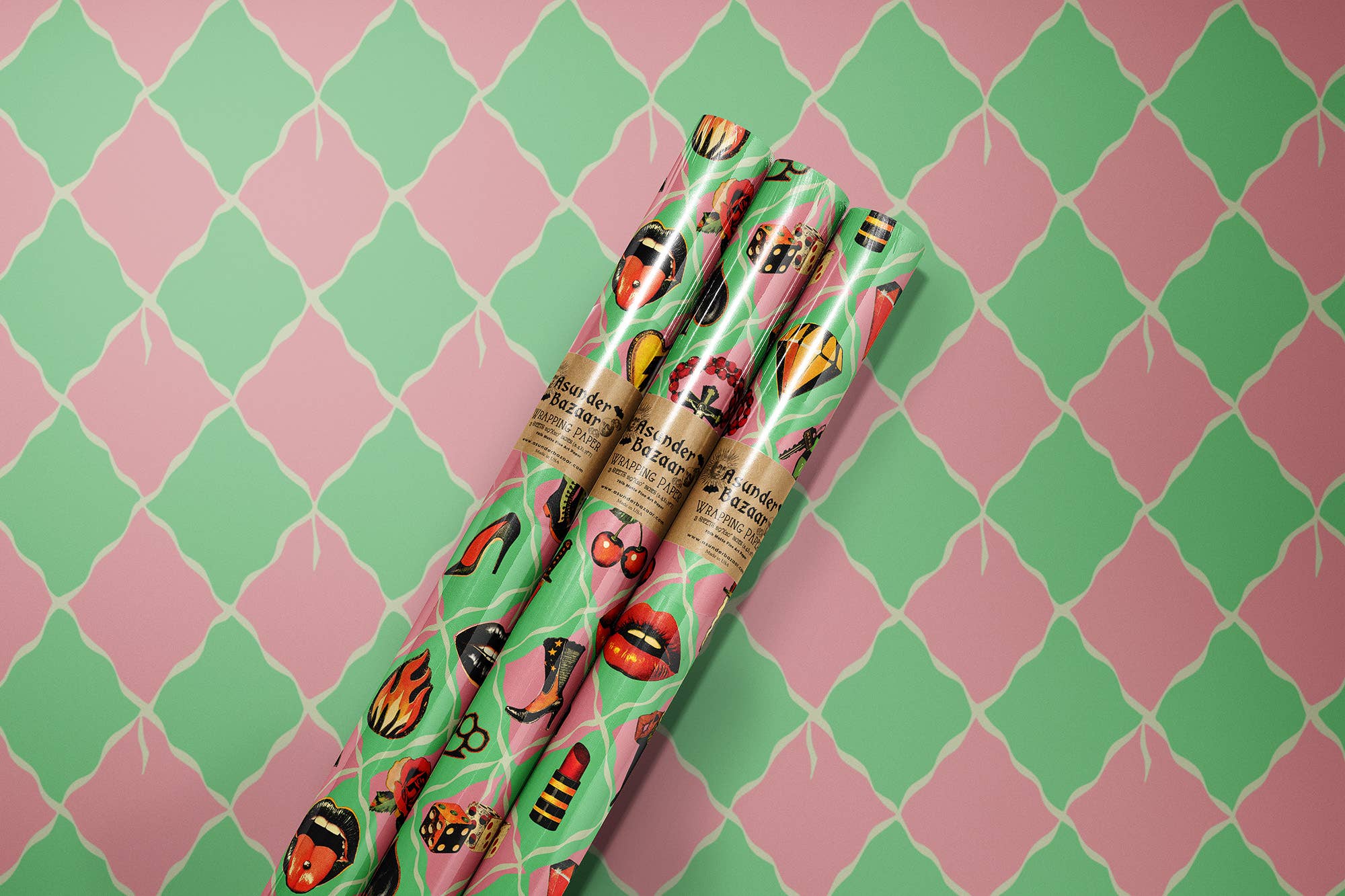 Asunder Bazaar - Wholesale Wrapping Paper Roll - Bad Girls Club Wrapping Paper 3 Sheet Roll