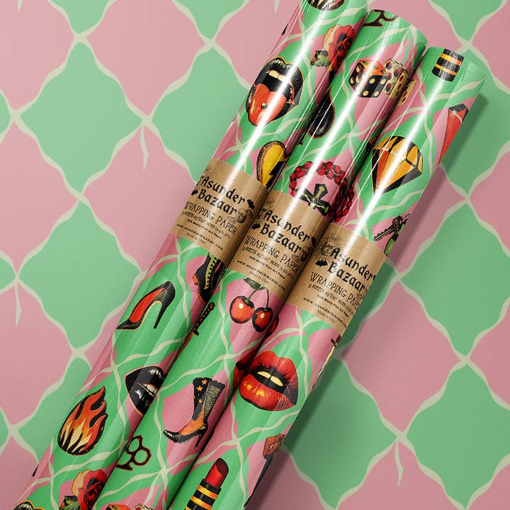 Asunder Bazaar - Wholesale Wrapping Paper Roll - Bad Girls Club Wrapping Paper 3 Sheet Roll0