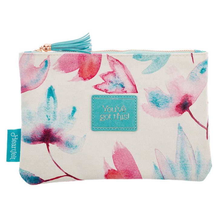 Zipped Pouch Canvas Pink Petals Got This for wholesale by Christian Art Gifts