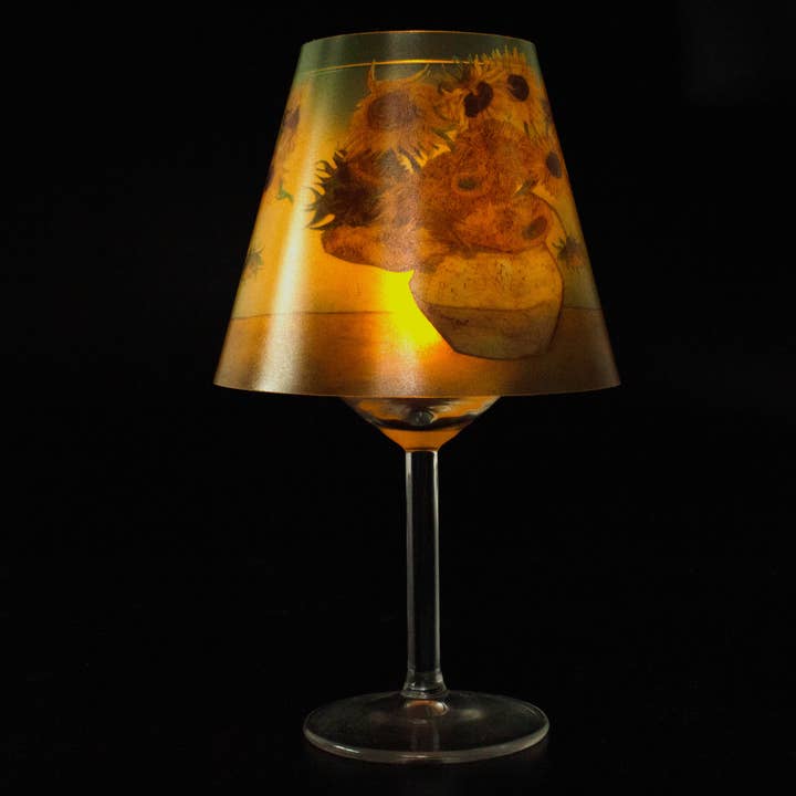 KESSLER MUSEUM MERCHANDISING - Wholesale Wine Glass - Wine glass lampshade “Sunflowers” Van Gogh1