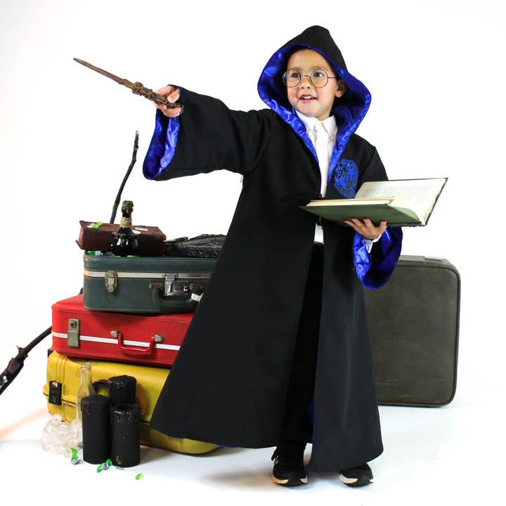 everfan - Wholesale Costume - Kids - Kids Black Wizard Robe with Satin Liner