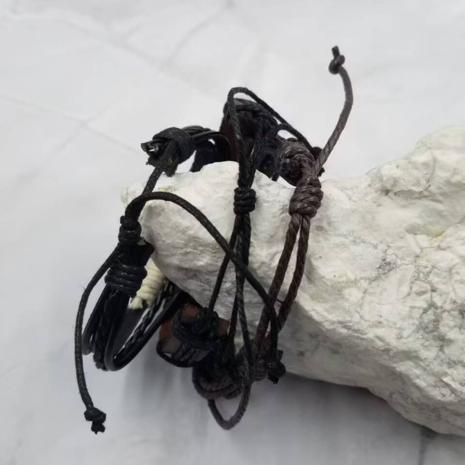 The Pretty Jewellery - Wholesale Jewelry Set - Simply Guitar Layer Leather Bracelet - Set Of 33