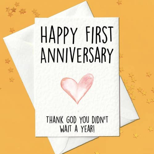 Feliz primer aniversario - Gracias a Dios que no esperaste un año para venta al por mayor de Prickly Cards