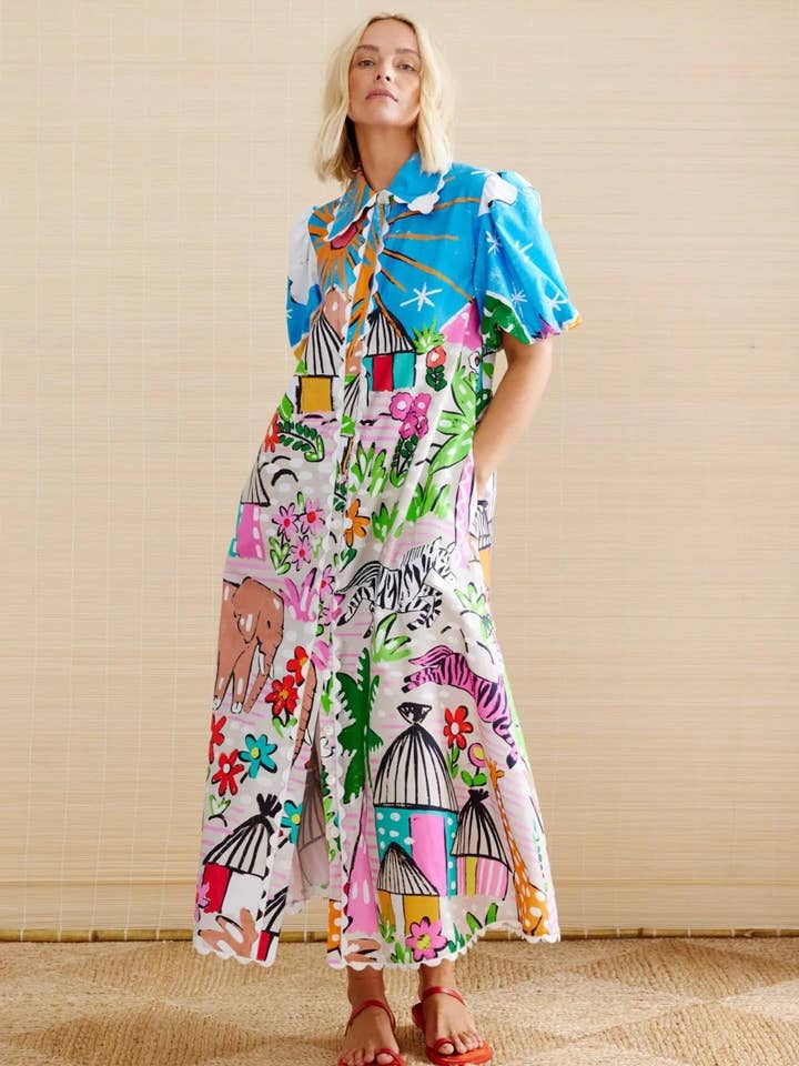 Pattern 2025 NEW Linen Print Dress EuroStyle for Beyond for wholesale on Faire