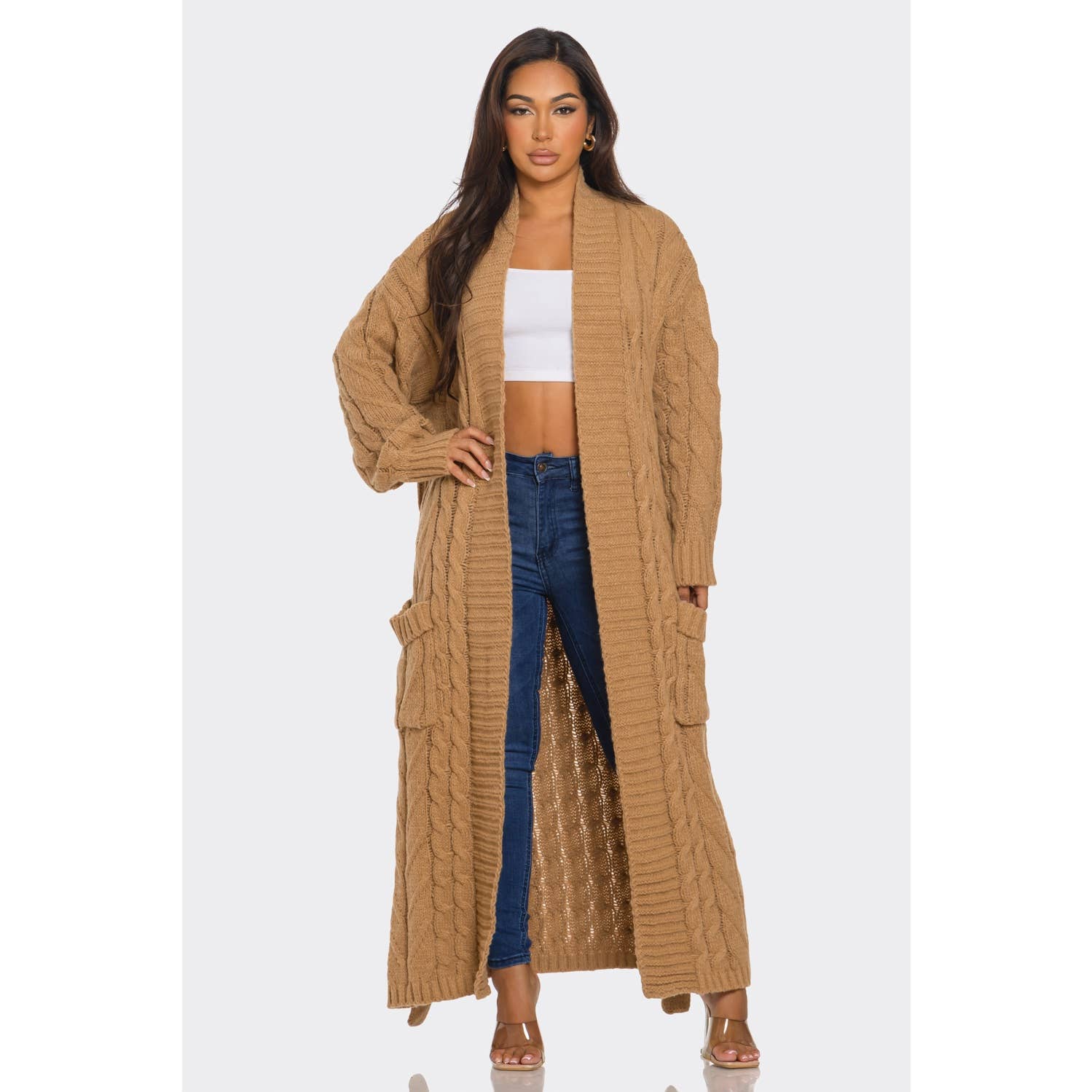 HiteJeans - Vendita all'ingrosso Cardigan - Donna - MAXI CARDIGAN IN MAGLIA CON CINTURA14