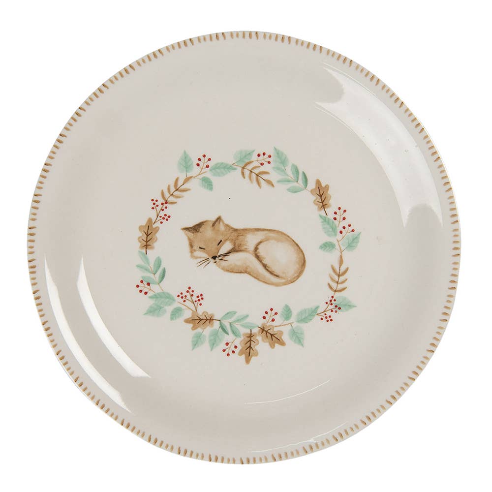 Clayre & Eef - Wholesale Dinner Plate - FXDP Breakfast Plate Ø 20 cm Beige Brown Ceramic Fox Round0