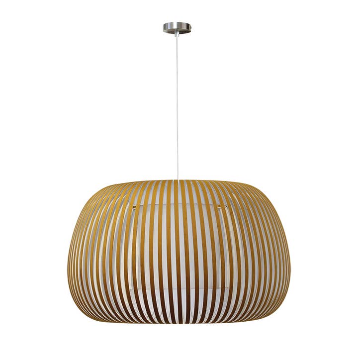 Luminária de suspensão ESTENO veludo 60 cm cor castanho por atacado de SEYNAVE