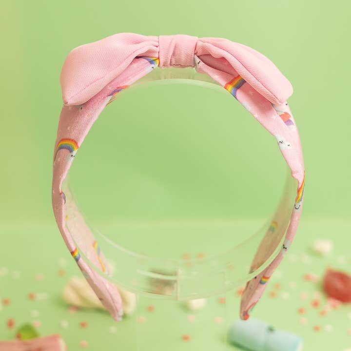 Jasmine Headband In Pink Unicorn Print Crepe for wholesale by Elaa