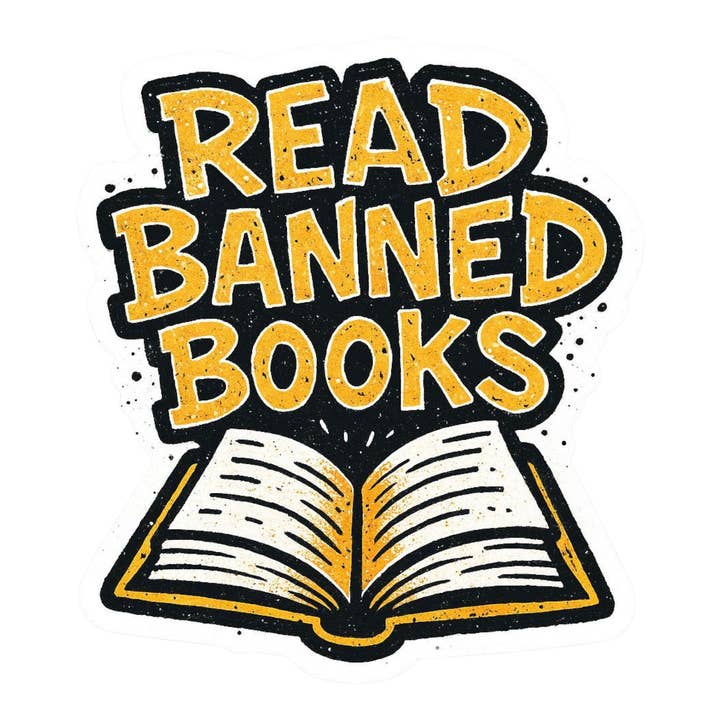 Read Banned Books - Matte Vinyl Sticker for wholesale by Thanks You're Welcome