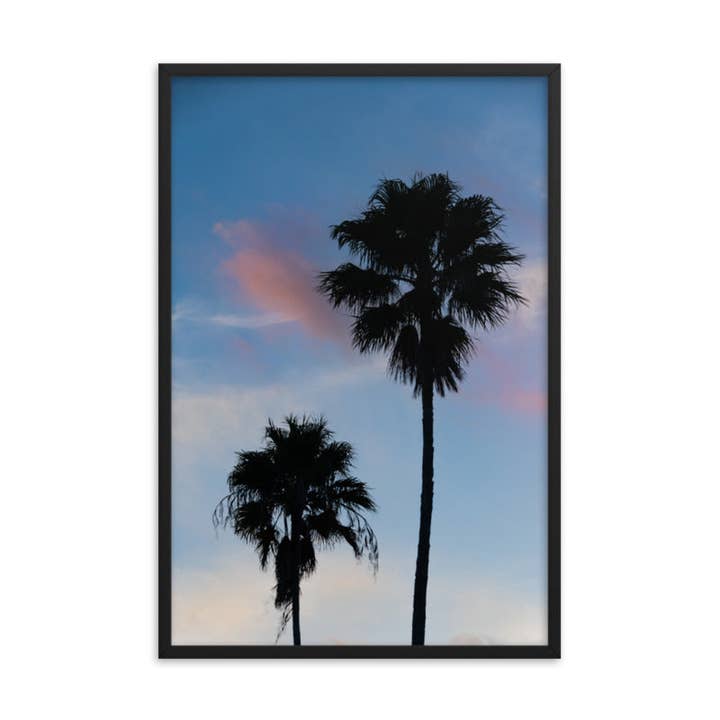 Silhouettes de palmiers sur ciel bleu, art encadré de photos botaniques pour la vente par Pipa Wall Art & Home Decor