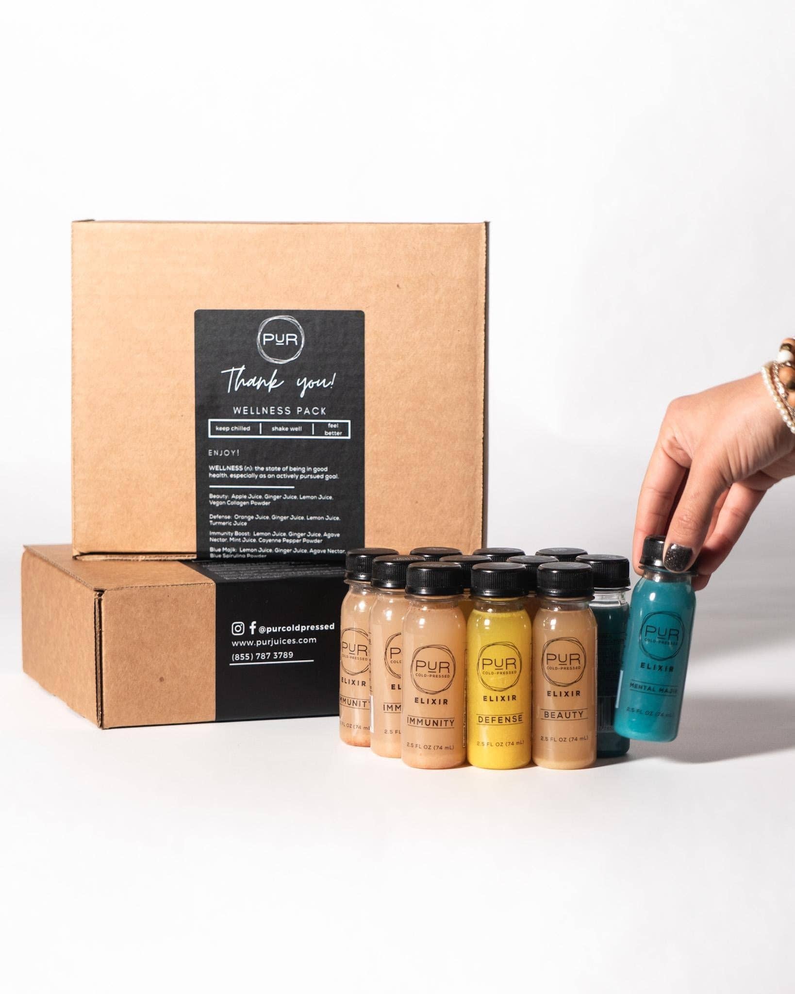 PUR Cold Pressed Juice - Wholesale Wellness Juice/Tonic - WELLNESS JUICE SHOTS - COMBINATION 4-PACK3