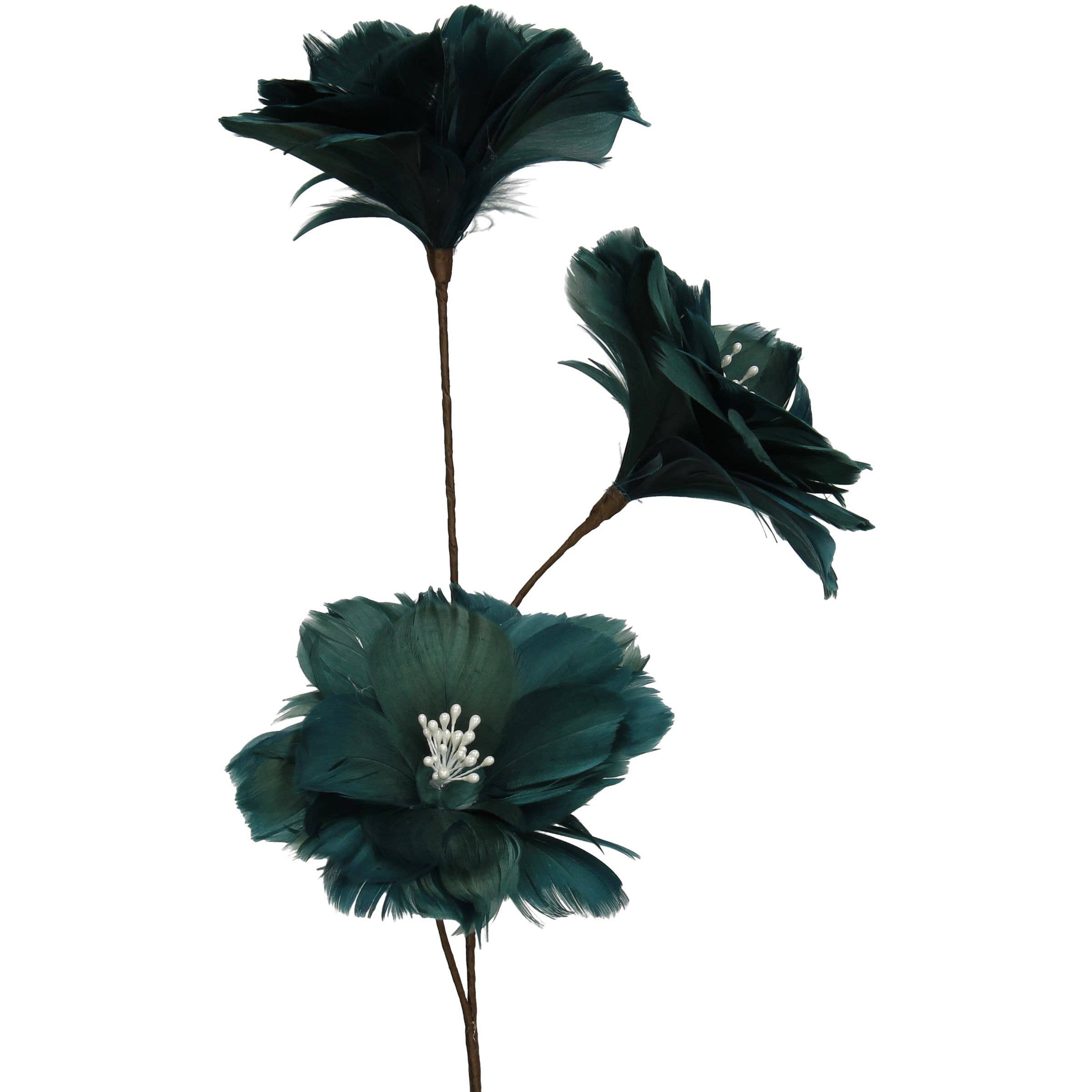 DRYdecorations - Wholesale Artificial Flowers - Zijde Bloem Veren Blauw 2